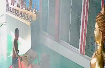 ไฟไหม้หน้าพระพุทธรูป 3 องค์ เปิดวงจรปิดพบเรื่องที่น่าอัศจรรย์